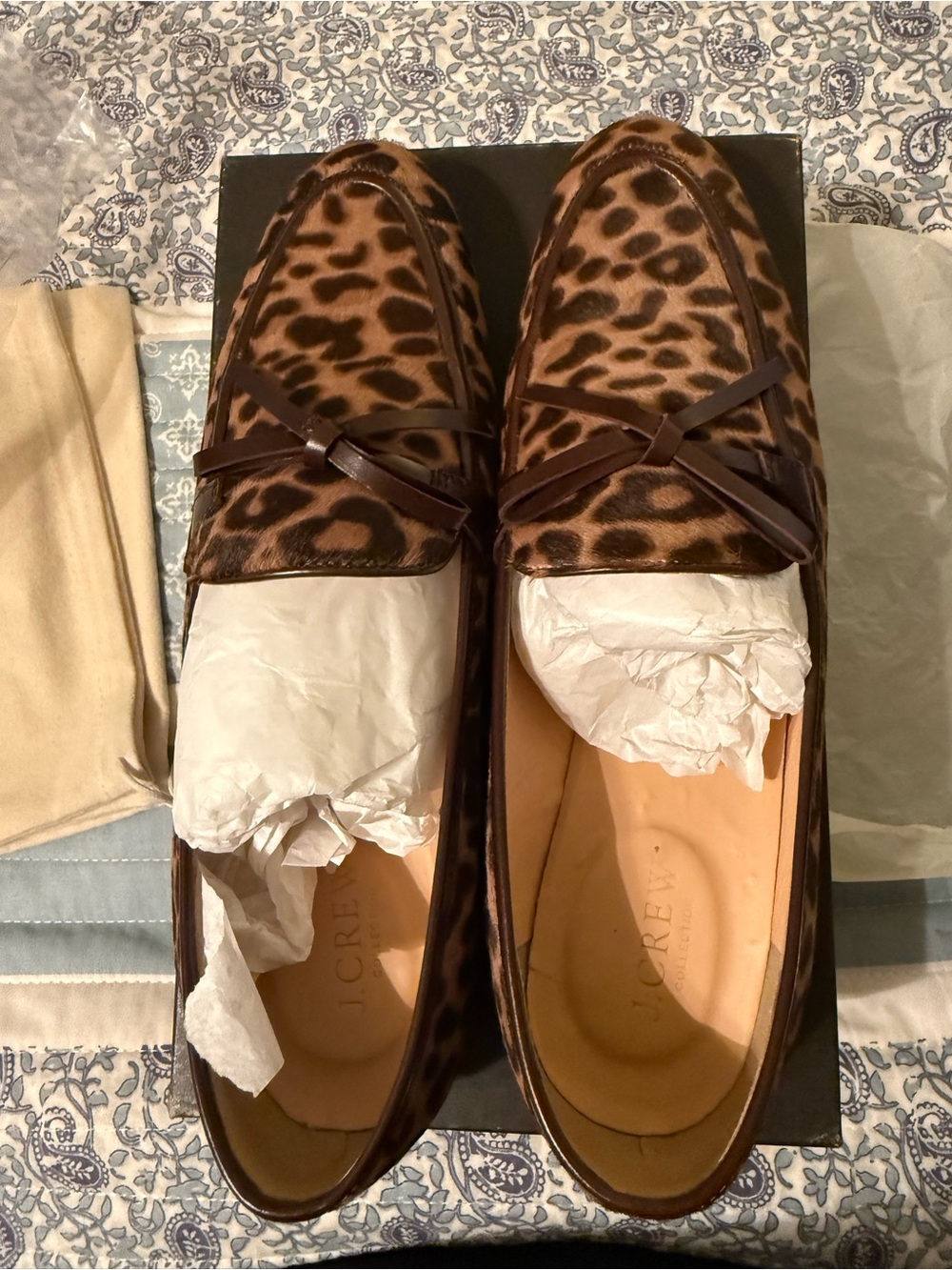 J. Crew Leopard-Print Slip-On Loafers in Brown and Black